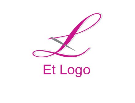 needle and thread forming letter L Shape logo