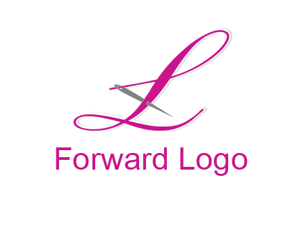 needle and thread forming letter L Shape logo