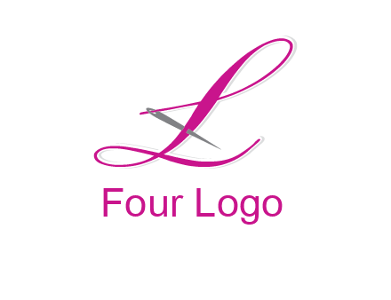 needle and thread forming letter L Shape logo