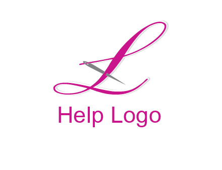 needle and thread forming letter L Shape logo