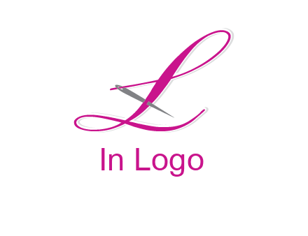 needle and thread forming letter L Shape logo