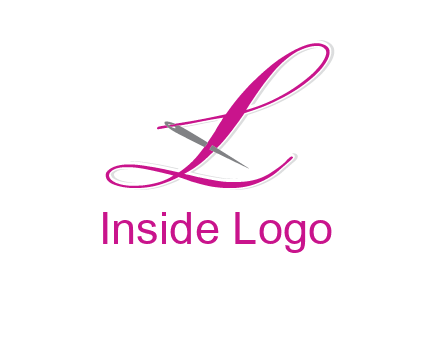 needle and thread forming letter L Shape logo