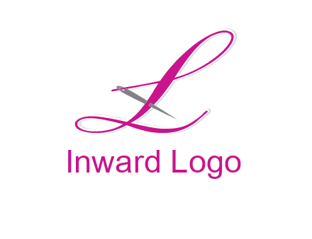 needle and thread forming letter L Shape logo