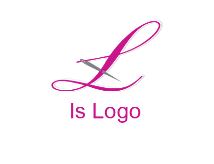 needle and thread forming letter L Shape logo
