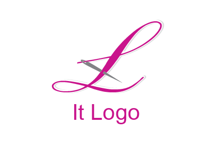 needle and thread forming letter L Shape logo