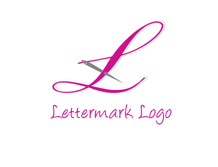 needle and thread forming letter L Shape logo