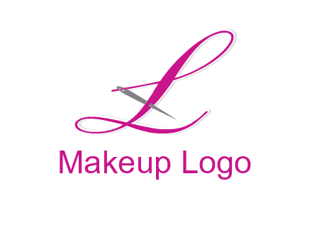 needle and thread forming letter L Shape logo