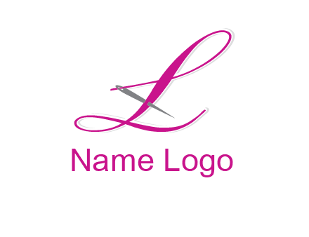 needle and thread forming letter L Shape logo