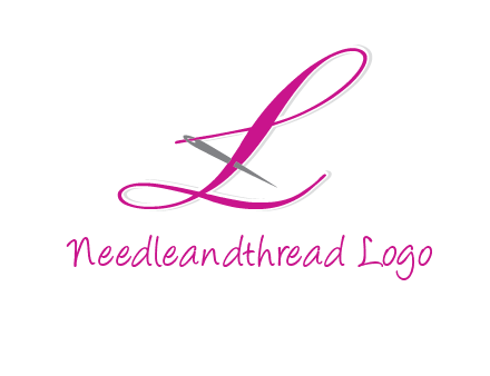 needle and thread forming letter L Shape logo