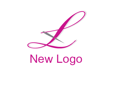 needle and thread forming letter L Shape logo