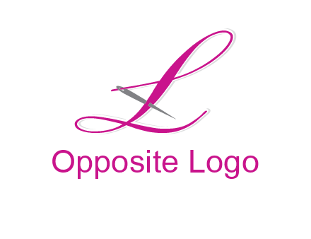needle and thread forming letter L Shape logo