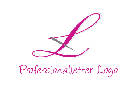 needle and thread forming letter L Shape logo