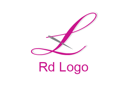 needle and thread forming letter L Shape logo