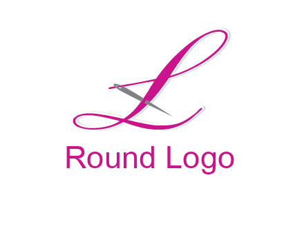 needle and thread forming letter L Shape logo