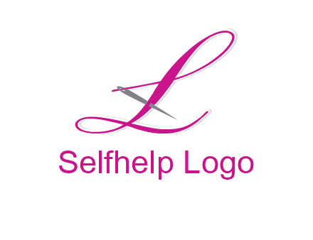 needle and thread forming letter L Shape logo