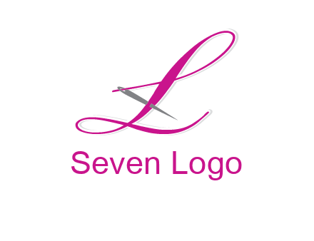 needle and thread forming letter L Shape logo