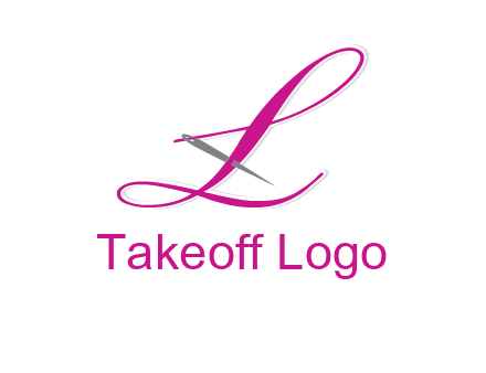 needle and thread forming letter L Shape logo