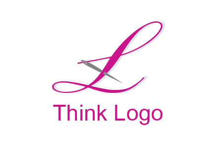 needle and thread forming letter L Shape logo