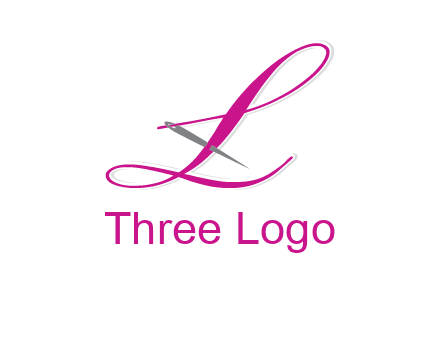 needle and thread forming letter L Shape logo