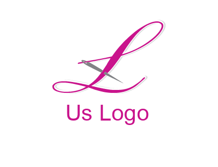 needle and thread forming letter L Shape logo