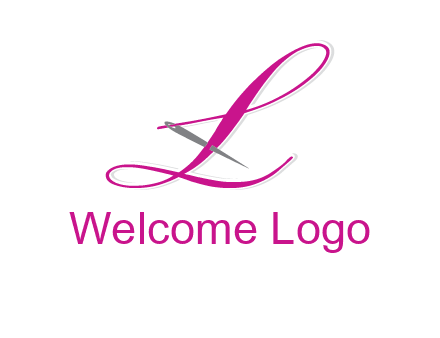 needle and thread forming letter L Shape logo