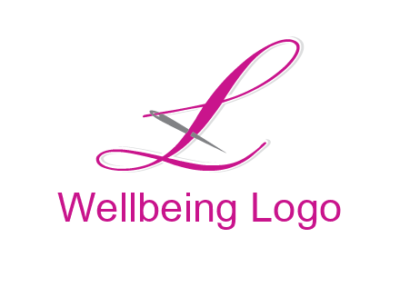 needle and thread forming letter L Shape logo