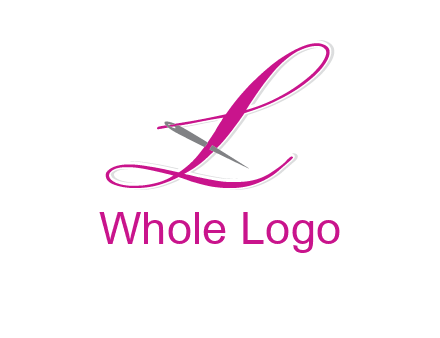 needle and thread forming letter L Shape logo