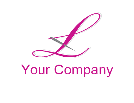 needle and thread forming letter L Shape logo