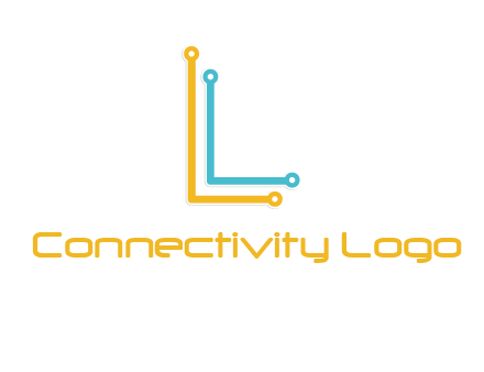 letter L forming technology cable logo