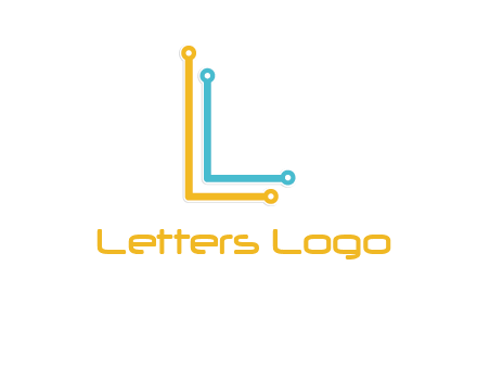letter L forming technology cable logo