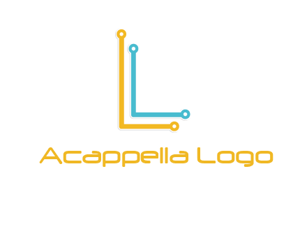 letter L forming technology cable logo
