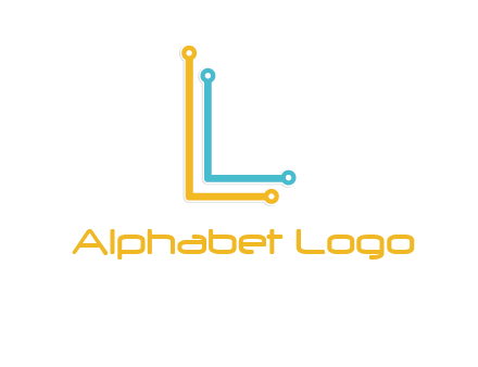 letter L forming technology cable logo