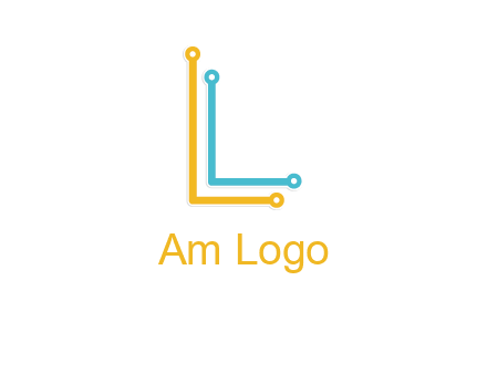 letter L forming technology cable logo