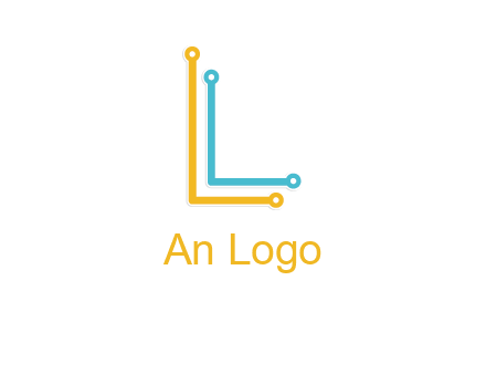 letter L forming technology cable logo