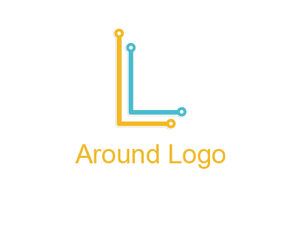 letter L forming technology cable logo