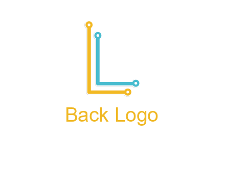 letter L forming technology cable logo