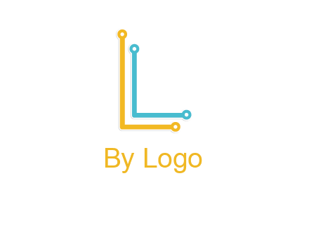 letter L forming technology cable logo