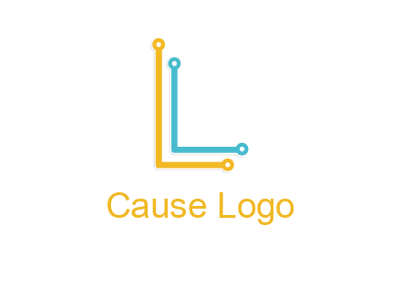 letter L forming technology cable logo