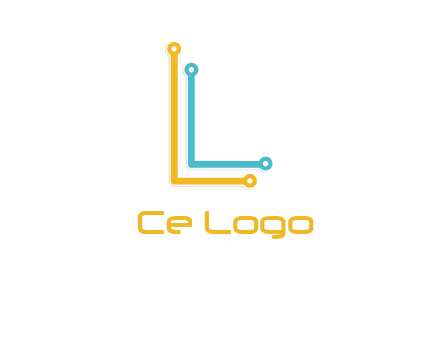 letter L forming technology cable logo