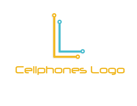 letter L forming technology cable logo