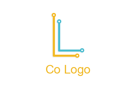 letter L forming technology cable logo