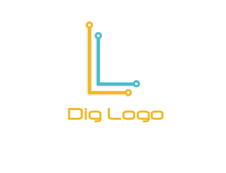 letter L forming technology cable logo