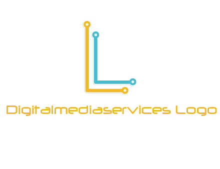 letter L forming technology cable logo