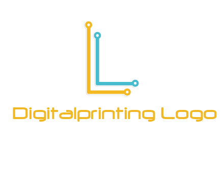 letter L forming technology cable logo
