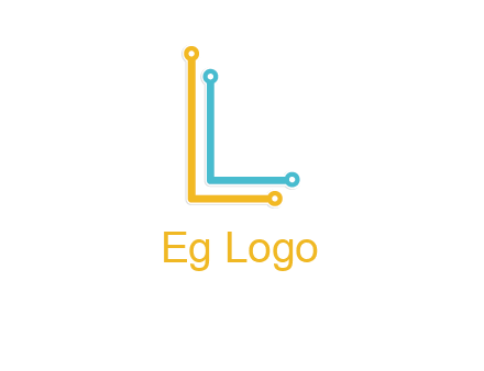 letter L forming technology cable logo