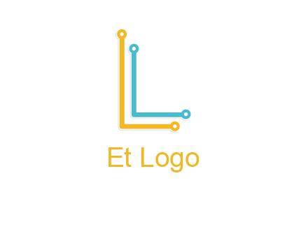 letter L forming technology cable logo