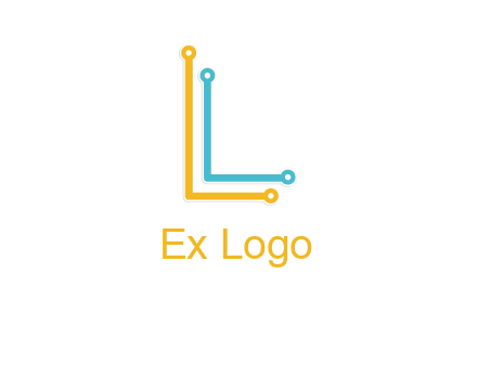 letter L forming technology cable logo