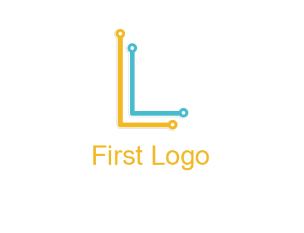 letter L forming technology cable logo