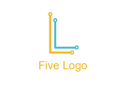 letter L forming technology cable logo