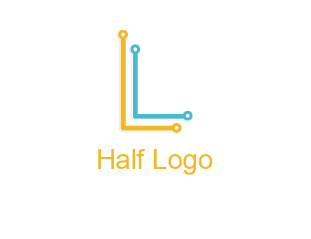 letter L forming technology cable logo